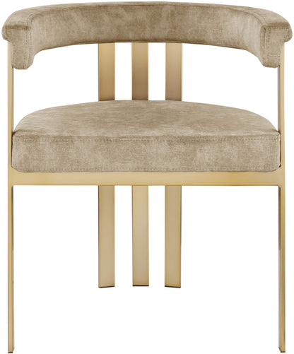 Marcello - Dining Chair With Brushed Gold Iron Frame (Set of 2) - Beige