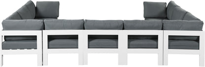 Nizuc - Outdoor Patio 9 Piece Modular Sectional With White Frame