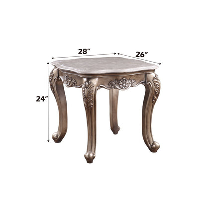 Jayceon - End Table - Marble Top & Champagne