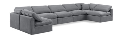 Indulge - Velvet 7 Piece Modular U-Shaped Sectional