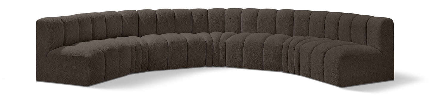 Arc - Boucle Fabric 7 Piece U-Shaped Modular Sofa