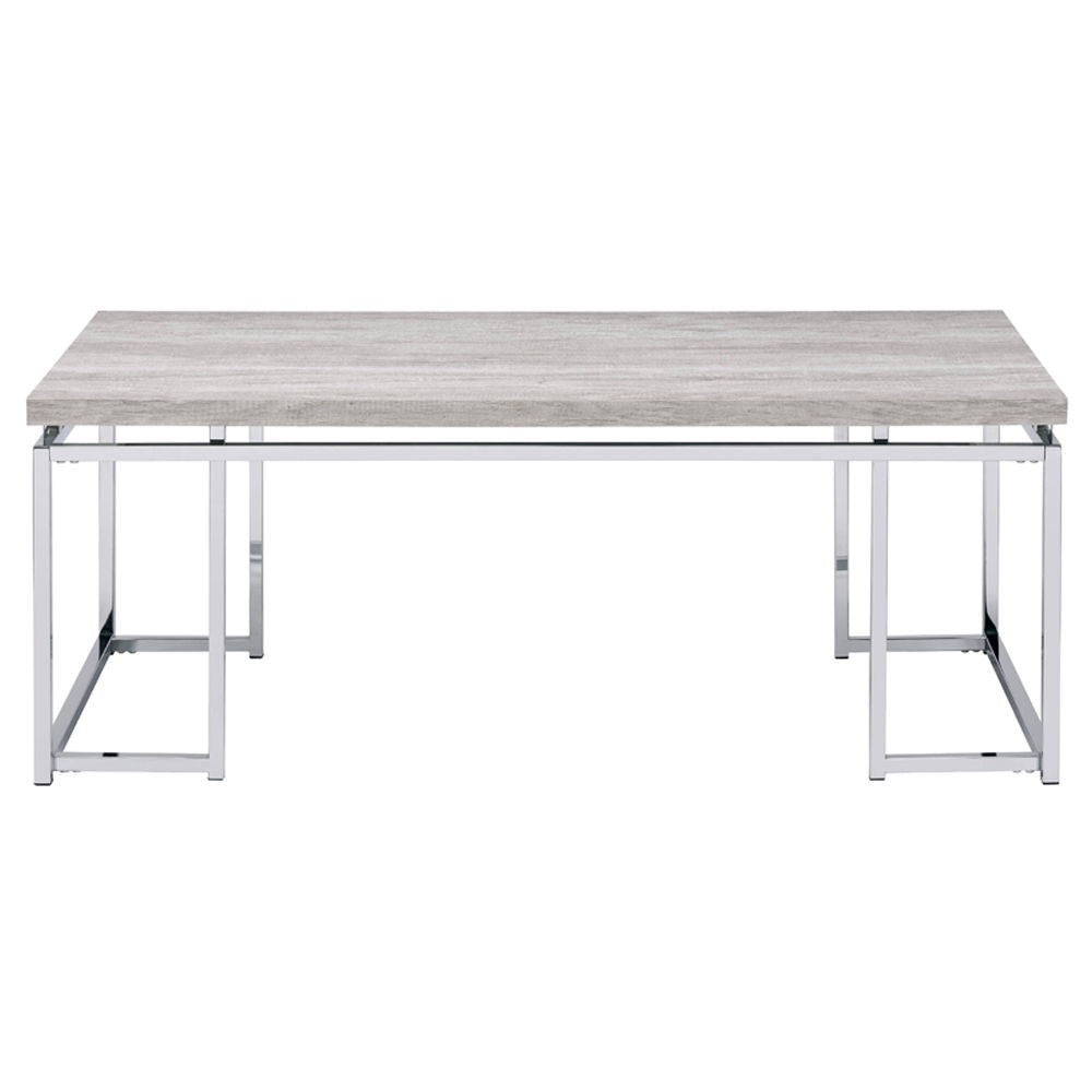 Chafik - Coffee Table - Natural Oak & Chrome