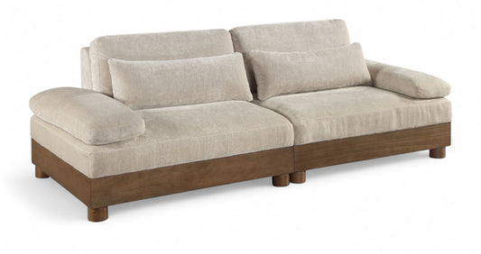 Turin - Chenille Fabric Upholstered Modular Sectional - Taupe