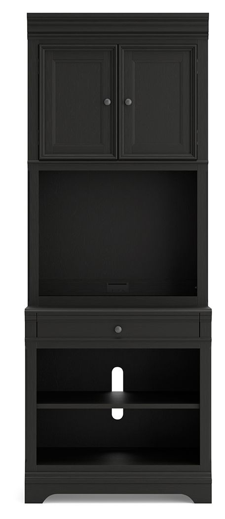 Beckincreek - Bookcase With Door Hutch - Black