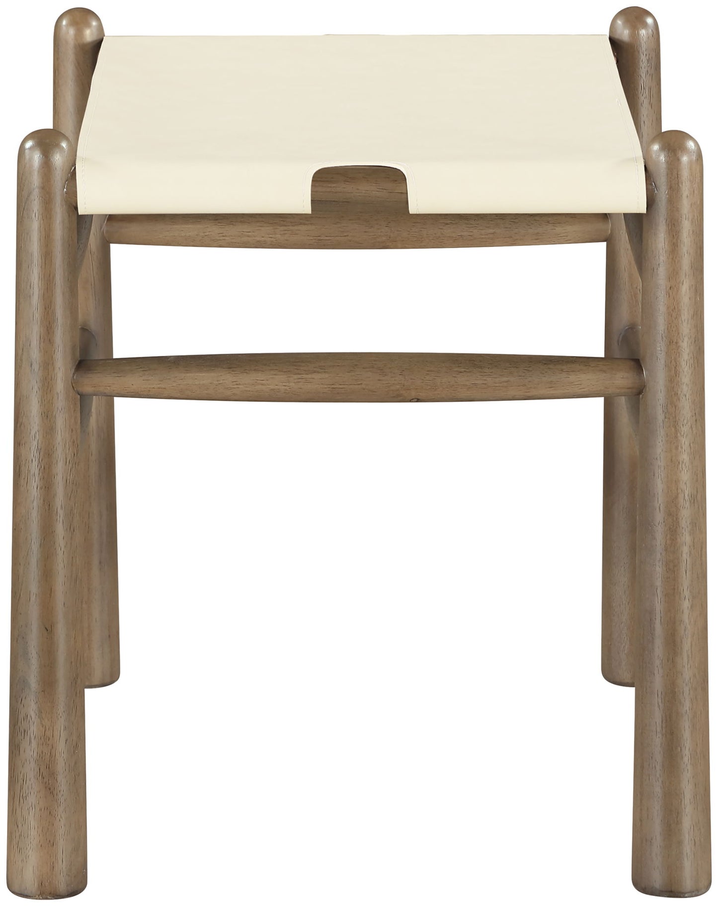 Santos - Faux Leather Upholstered Bench - Walnut Frame
