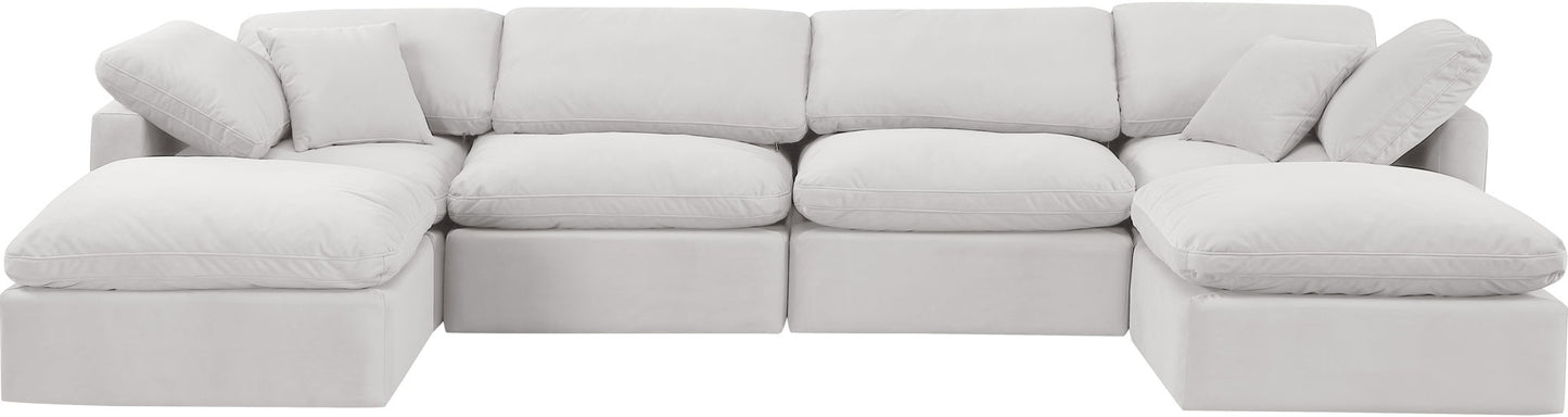 Indulge - Velvet 6 Piece Modular Double Chaise Sectional