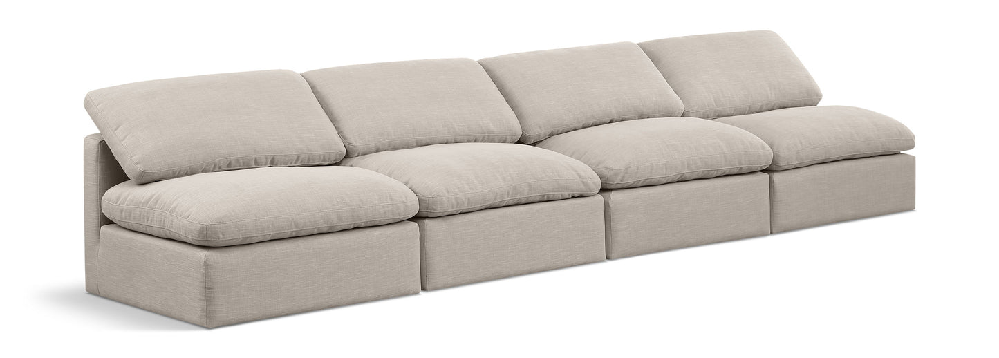 Indulge - Linen 4 Seat Modular Armless Sofa