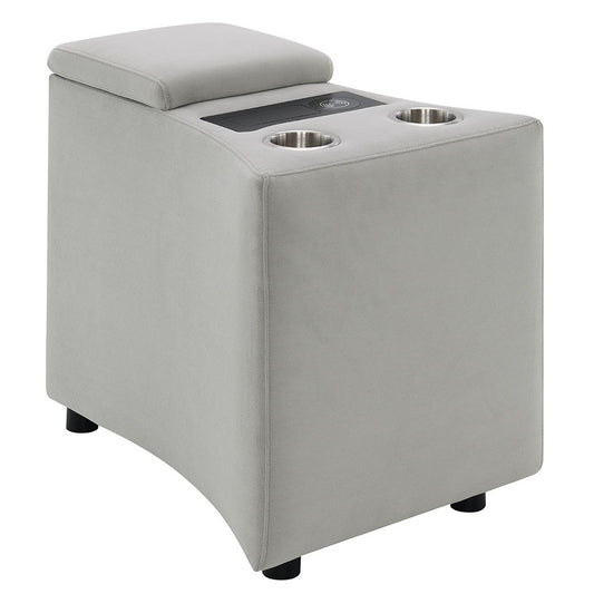 Emee - Console With USB - Gray Corduroy
