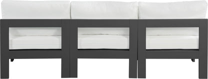 Nizuc - Outdoor Patio 3 Seat Armless Modular Sofa With Gray Frame