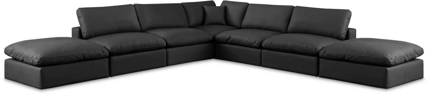 Comfy - 7 Piece Faux Leather Modular Corner Sectional