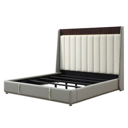 Jamonica - Eastern King Bed - Beige & Dark Brown