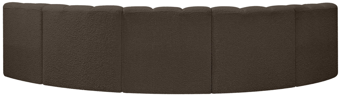 Arc - Boucle Fabric 5 Piece U-Shaped Modular Sofa