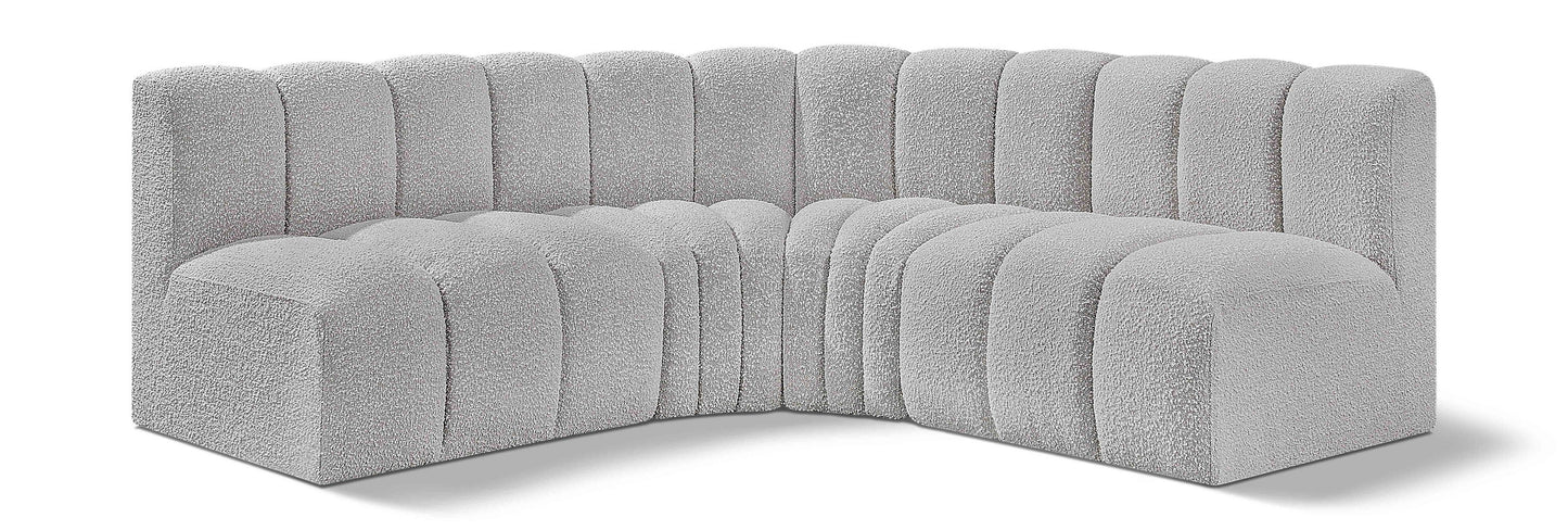 Arc - Boucle Fabric 4 Piece Corner Modular Sofa