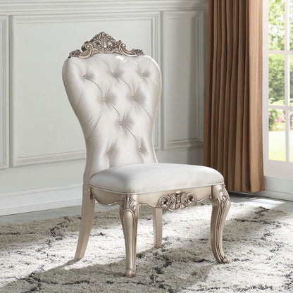Gorsedd - Side Chair (Set of 2) - Cream Fabric & Golden Ivory