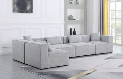 Cube - Linen 5 Piece Modular Sectional