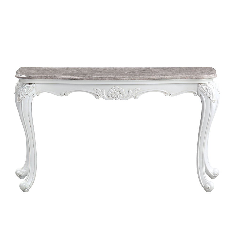 Ciddrenar - Sofa Table - Marble Top & White