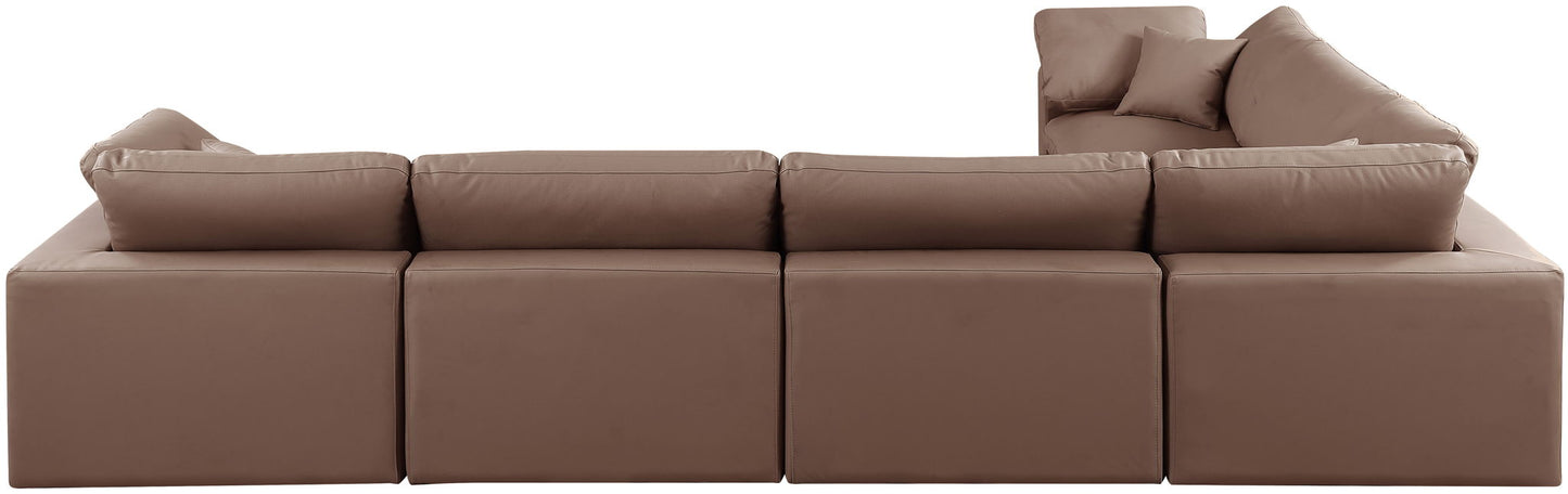 Comfy - 6 Piece Faux Leather Modular Corner Sectional
