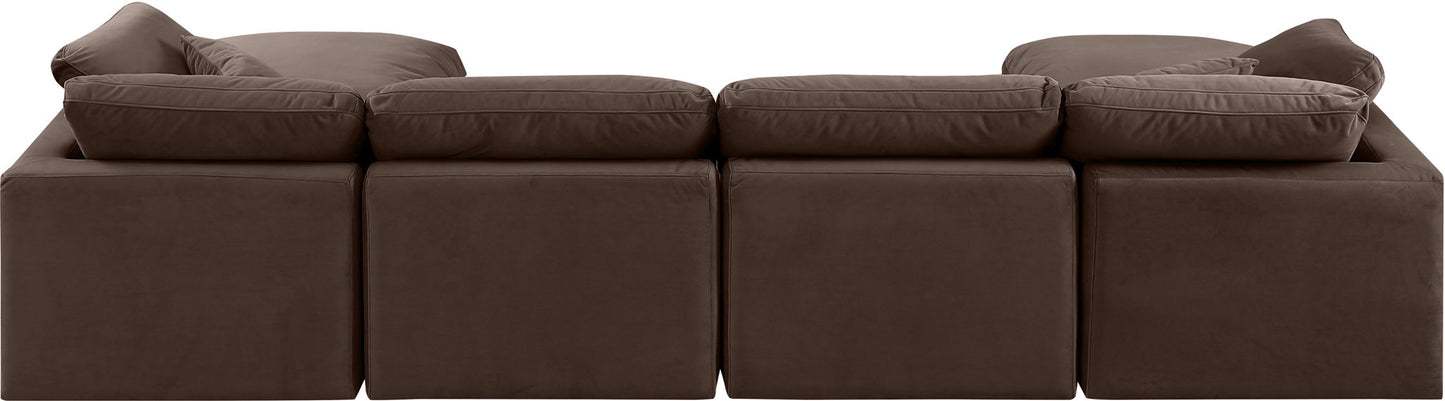 Indulge - Velvet 6 Piece Modular Double Chaise Sectional