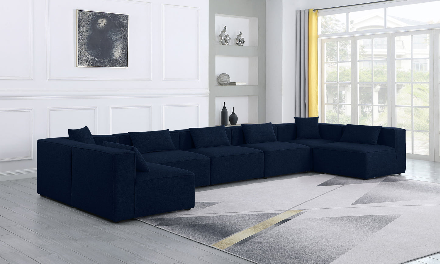 Cube - Linen 7 Piece Modular U-Shaped Sectional