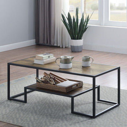 Idella - Coffee Table - Rustic Oak & Black