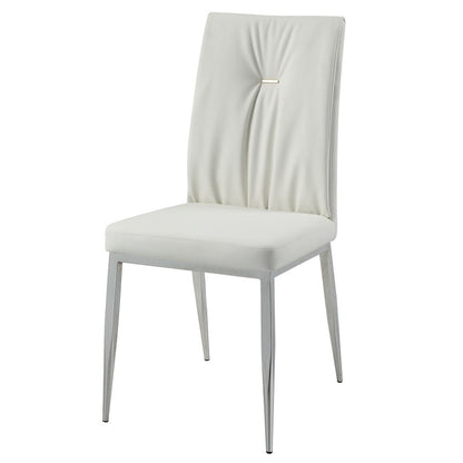 Kamaile - Side Chair (Set of 2) - Beige Synthetic Leather & Chrome