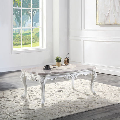 Ciddrenar - Coffee Table - Marble Top & White