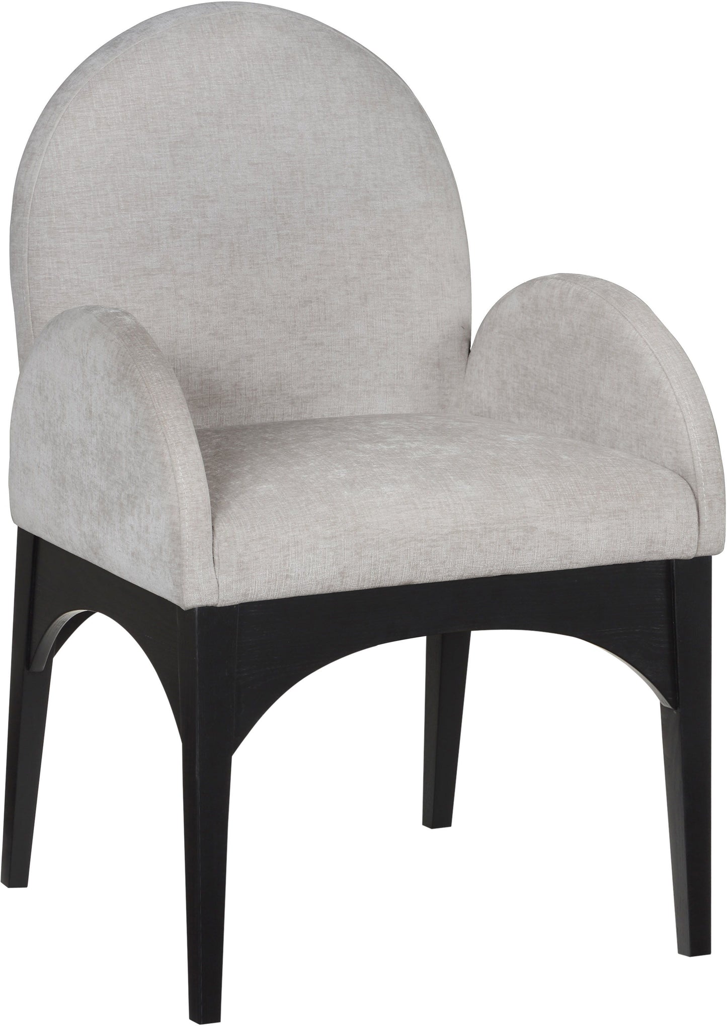 Waldorf - Chenille Dining Arm Chair With Black Legs