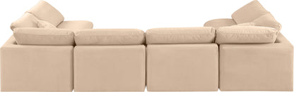 Indulge - Velvet 6 Piece Modular U-Shaped Sectional