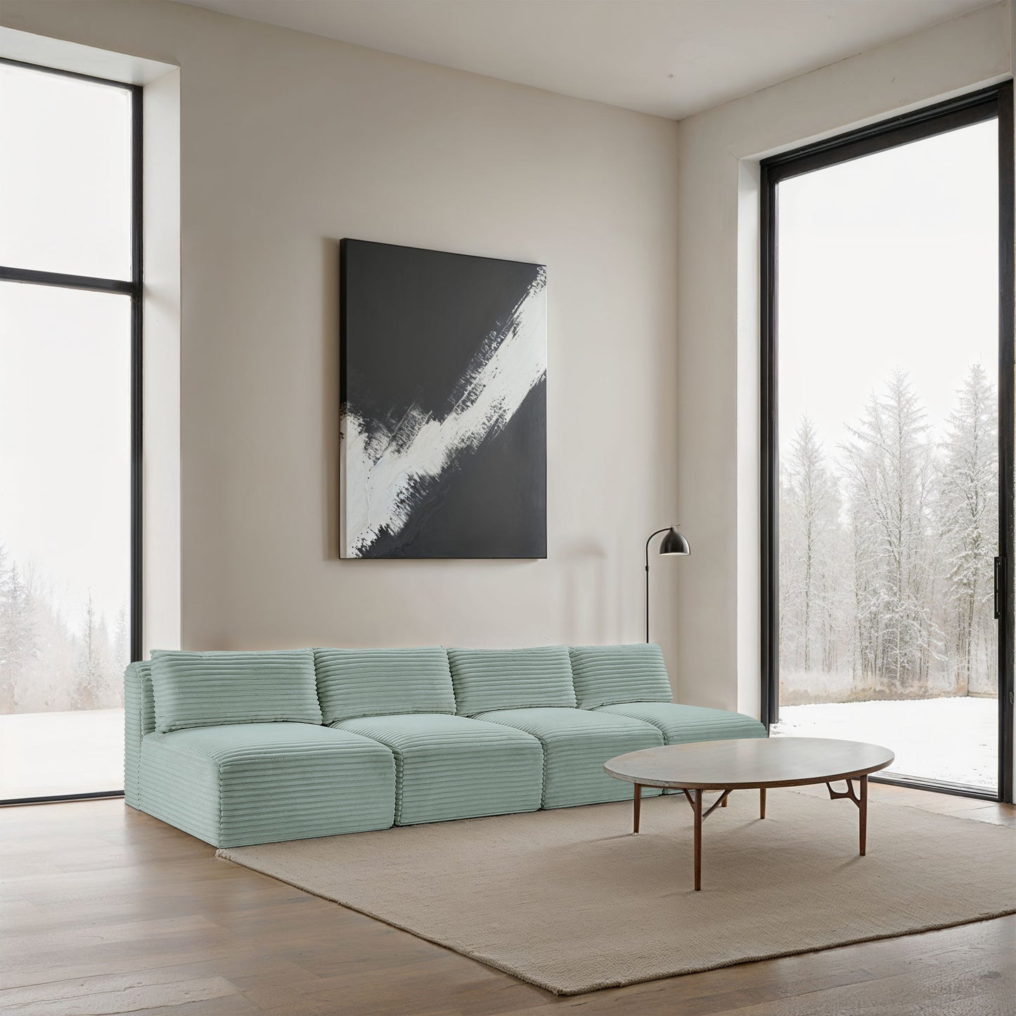 Shaggy - 4 Seat Modular Armless Sofa