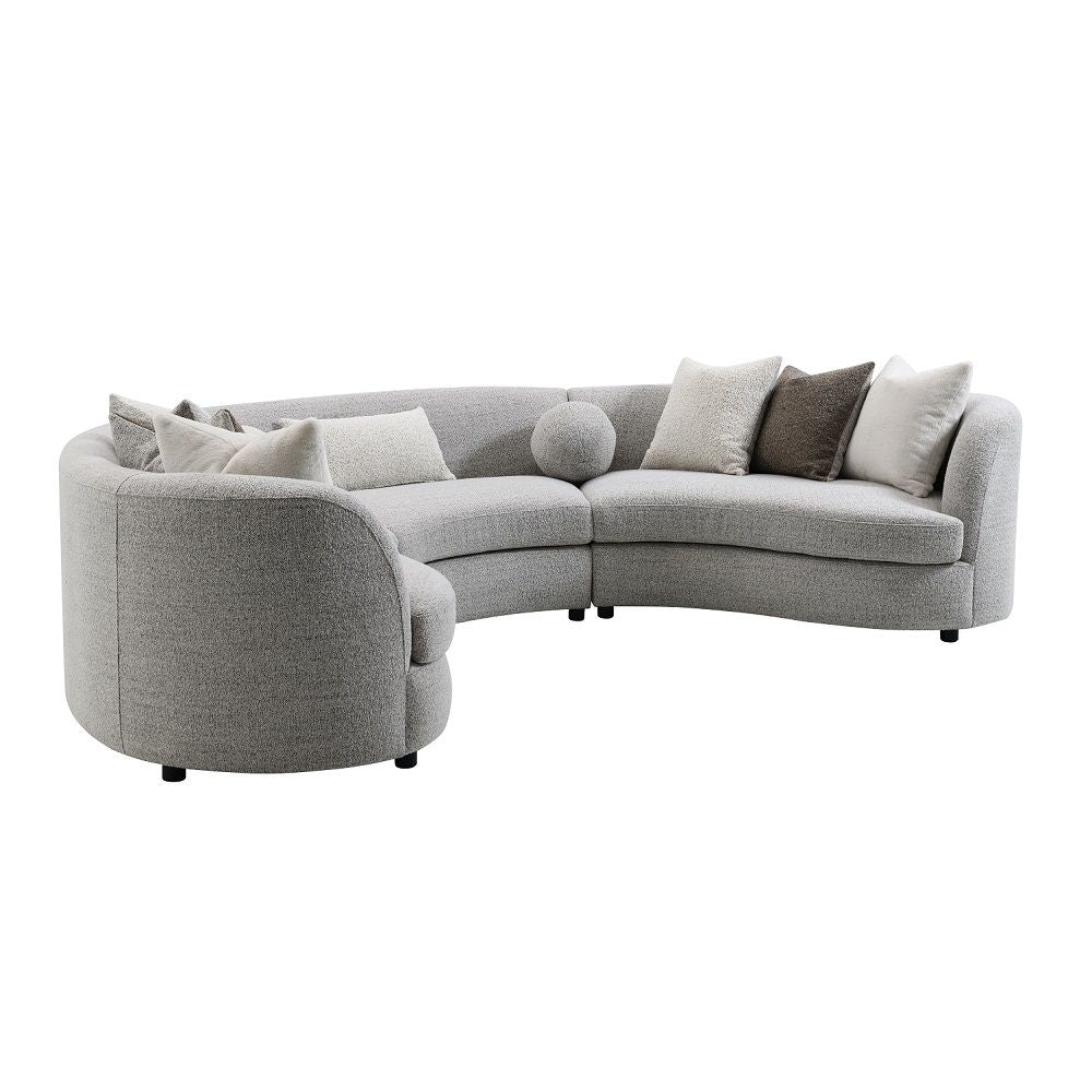 Ivria - Sectional Sofa With 9 Pillows - Gray Boucle
