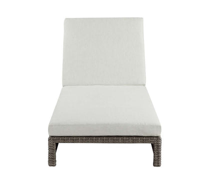 Salena - 8" Patio Sun Lounge - Beige Fabric & Gray