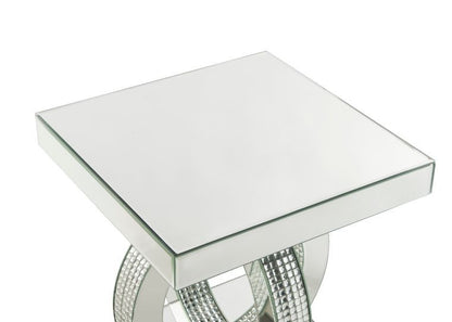 Ornat - End Table - Mirrored & Faux Square Diamonds