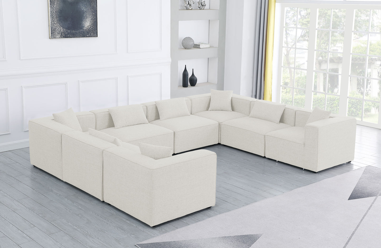 Cube - Linen 8 Piece Modular Sectional