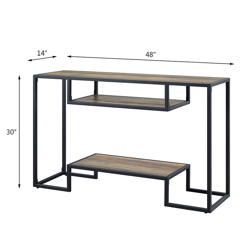 Idella - Sofa Table - Rustic Oak & Black