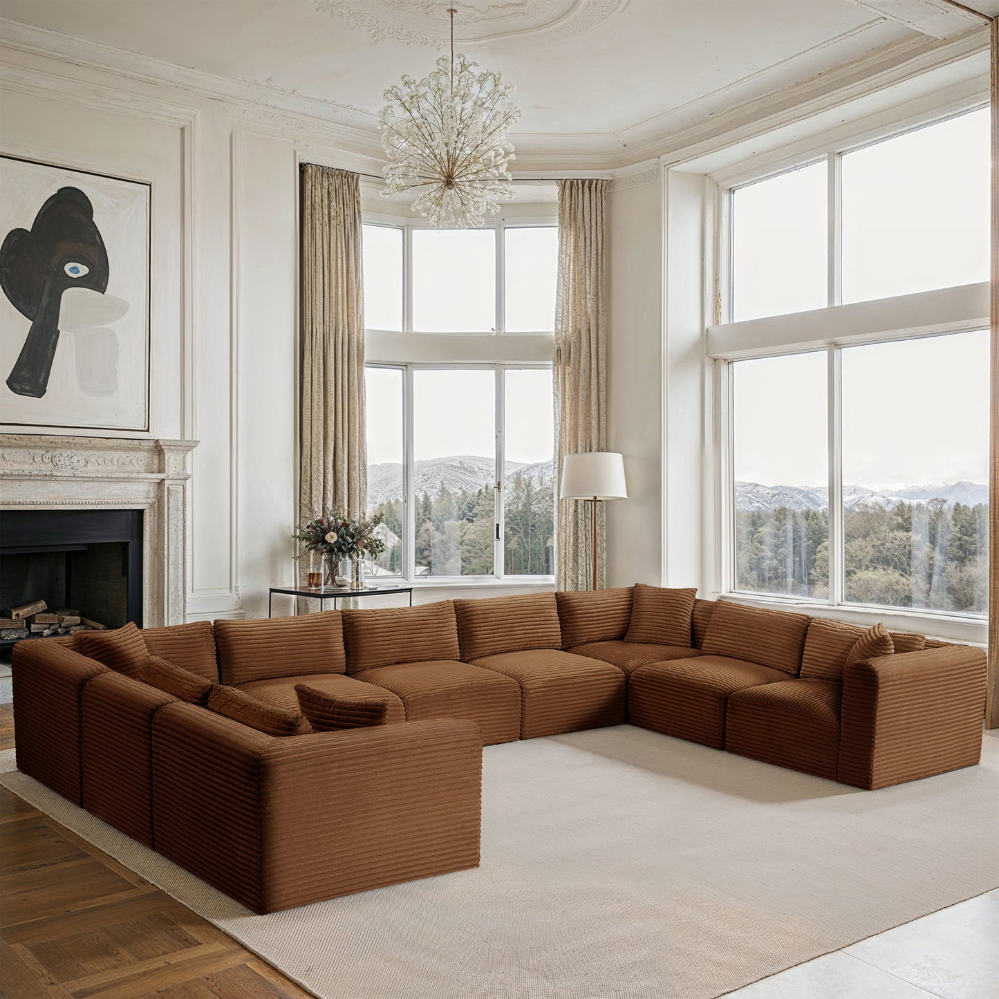Shaggy - 9 Piece Modular U-Shaped Sectional