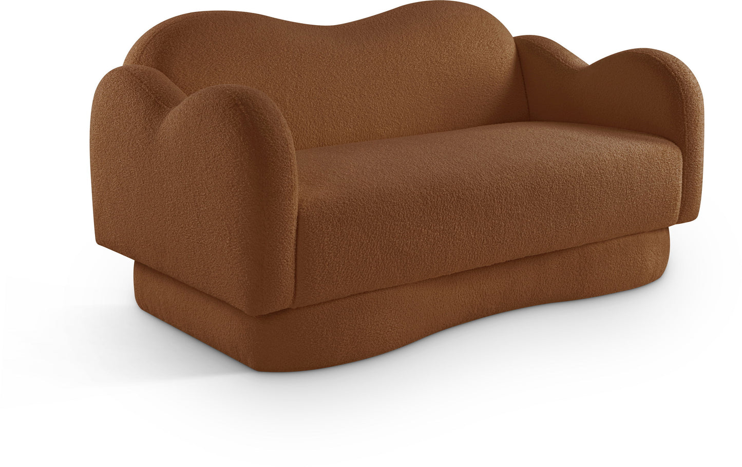 Bloom - Teddy Fabric Loveseat - Saddle
