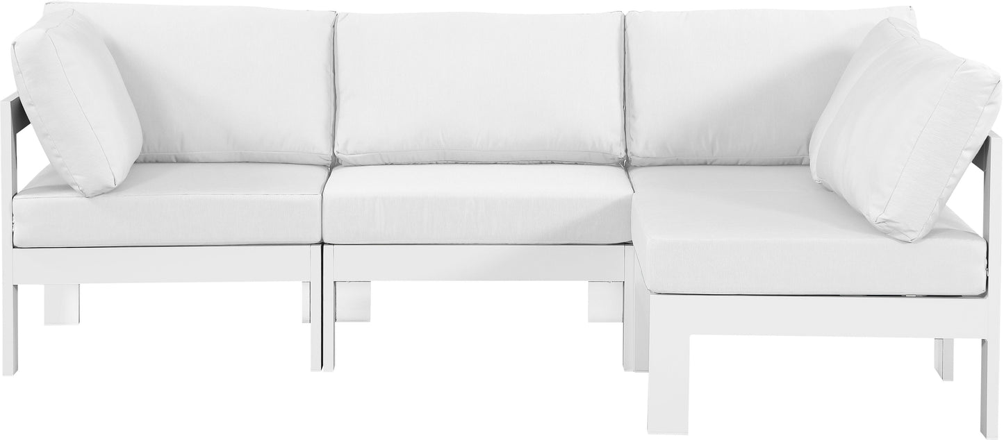 Nizuc - Outdoor Patio 4 Piece Modular Sectional With White Frame