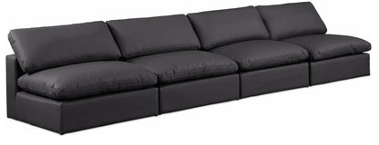 Comfy - Faux Leather Modular Armless Sofa 4 Seats