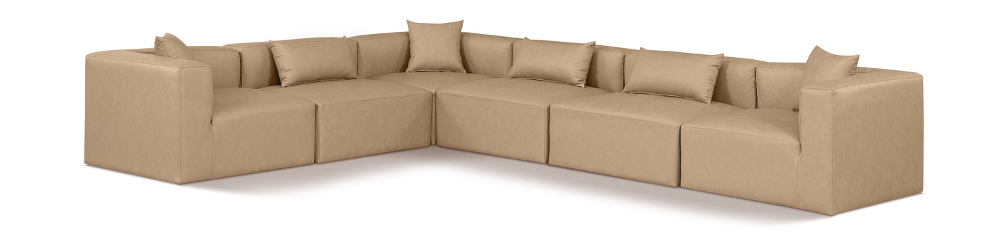 Cube - 6 Piece Modular Corner Sectional - Tan
