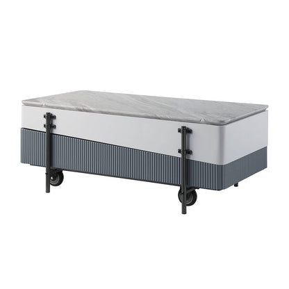 Wilkins - Coffee Table With Lift Top - Gray & White High Gloss