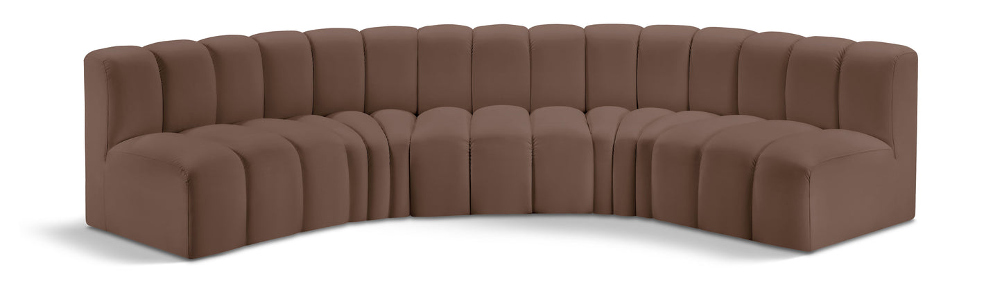 Arc - Faux Leather 5 Piece U-Shaped Modular Sofa