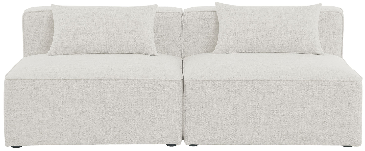 Cube - Linen Modular 2 Seat Armless Sofa