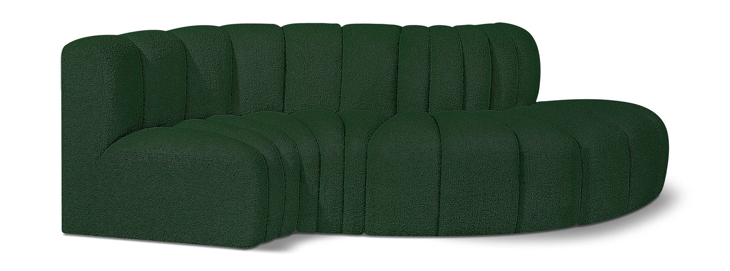 Arc - Boucle Fabric 4 Piece L-Shaped Modular Sofa