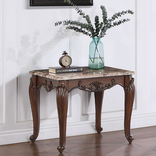 Nayla - End Table - Natural Marble Top & Cherry