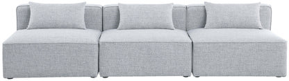 Cube - Linen Modular 3 Seat Armless Sofa