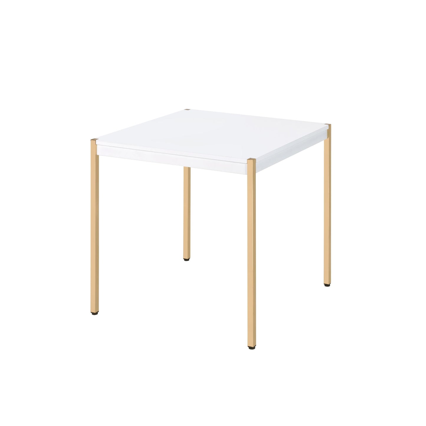 Otrac - End Table - White & Gold