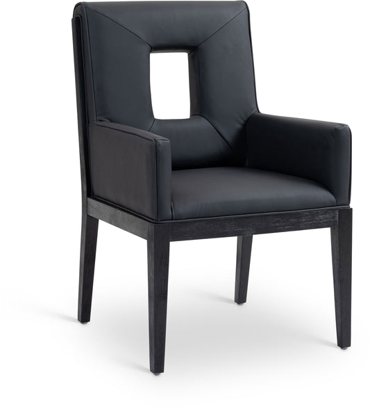 Gwendolyn - Faux Leather Dining Arm Chair With Black Frame