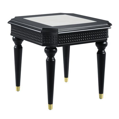 Tayden - End Table With Marble Top - Marble Top & Black