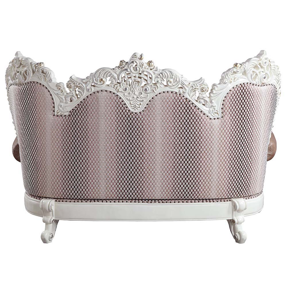 Vanaheim - Loveseat With 5 Pillows - Fabric & Antique White