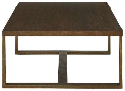 Balintmore - Rectangular Cocktail Table - Brown / Gold Finish